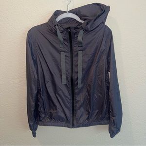 ZYIA Active Charcoal Gray Hooded Light Windbreaker Medium